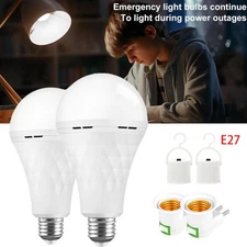 2PACK Led Bulb Rechargeable LED Light Bulbs 15W with Battery Backup Emergency US