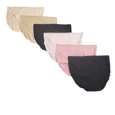 Felina Womens Set of 6 Pima Cotton Panties with Lace Trim X-Large Size Underwear