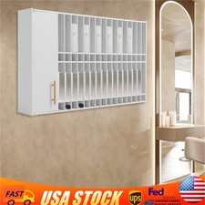 Salon Hairdye Organizer Rack, Wall Mounted Hair Color Tube Storage Cabinet White
