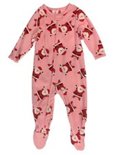 Carters Infant Toddler Girls Fleece Santa Claus Christmas Sleeper Pajamas 18m