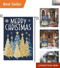 Merry Christmas Garden Flag 12x18 Inch Double Sided Outside, Christmas Trees ...