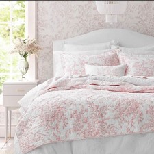 Laura Ashley Bedford Pink Floral Cotton Reversible Quilt