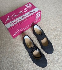 KATZ dancewear, girl's low heel tap dance shoes, canvas. Size 11 uk kids. Boxed