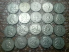 90% Silver Franklin Half Dollars - Roll of 20 - $10 Face Value 1950's-60's