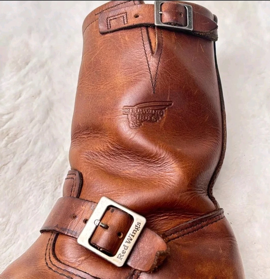 Botas de Ingeniero Red Wing 2991 Arnés Ámbar Cuero Botas De Colección Gran Pátina. Foto 2 de 4