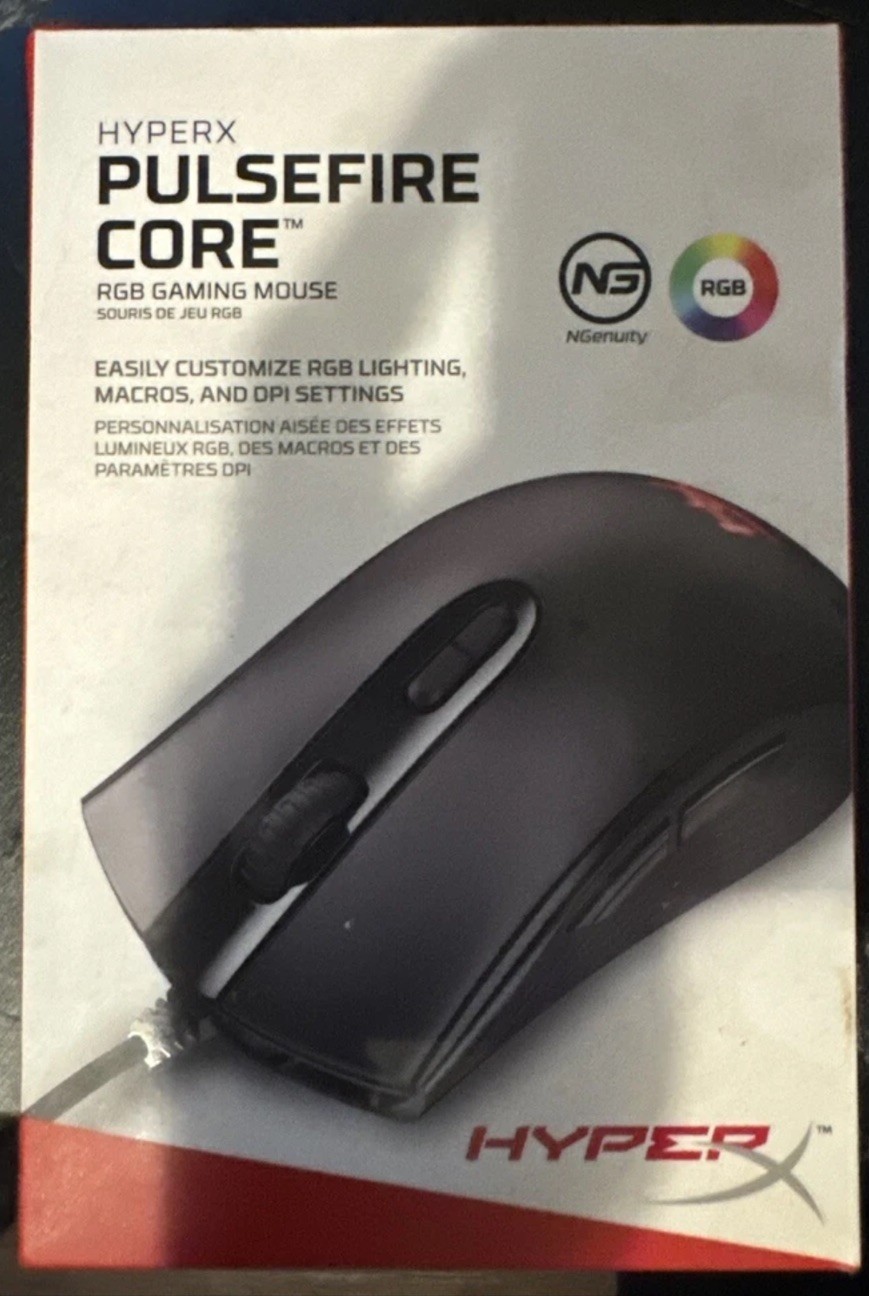 HyperX Pulsefire Core RGB Gaming Mouse Wired 6,200 DPI brand new in box.