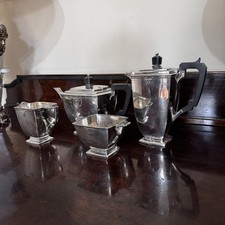 Mappin & Webb Art Deco Tea Set Silver Plated 1935 Rare Beautiful set 