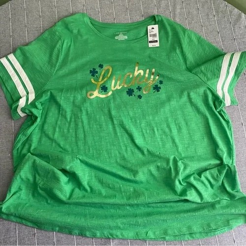 Lane Bryant Green Graphic Tee St Patrick’s Day Lucky Size 26/28 NWT - Picture 5 of 5