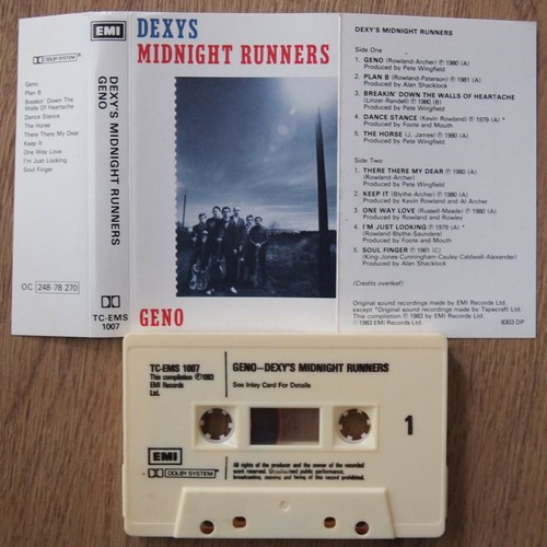 DEXY'S MIDNIGHT RUNNERS - GENO (EMI TCEMS1007) MID 1980s UK REISSUE CASSETTE - Picture 2 of 3