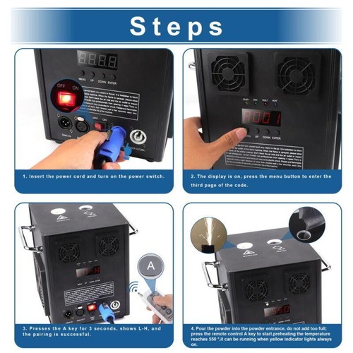 500W Cold Spark Machine DMX Stage Special Effect Wedding DJ Event Xmas w/Remote - Picture 7 of 12