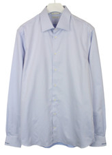 SUITSUPPLY Egyptian Cotton Extra Slim Fit Formal Shirt Men's UK 46L Blue