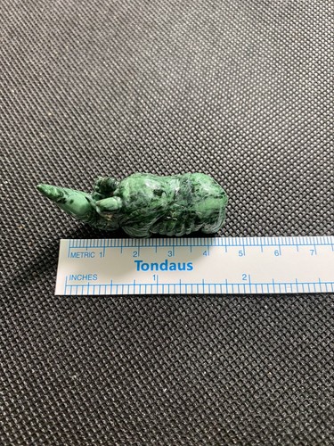 100% Natural Jade A-grade Jadeite Hand Carved rhino 天然缅甸翡翠 A 货 犀牛摆件 - Picture 2 of 5