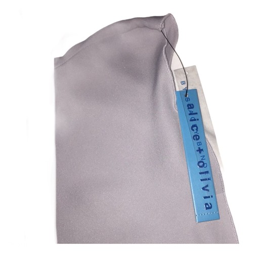 Woman Alice Olivia Bat Flying Wings Oversized 100% Silk Blue Gray Blouse Sz XS - 第 9/11 張圖片