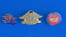 Lot of 3 Vintage Motorcycle Biker Pins 2 AMA and Harley Davidson HOG pin