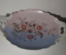 vintage porcelain double-handled Medium serving tray floral no chips or cracks