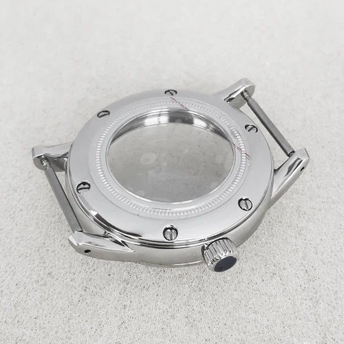 Orologio 39 mm cassa argento cinturino in pelle adatto SEIKO NH35 NH36/4R/7S movimento GS - Foto 6 di 23