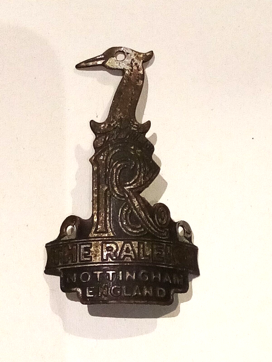 Insigne De Vélo Ancien Raleigh Nottingham – Laiton émaillé Rouge, Made In England