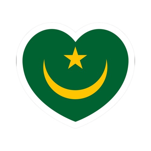 Heart Flag of Mauritania 1959-2017 - STICKER Vinyl Kiss-Cut Decal - Picture 2 of 25