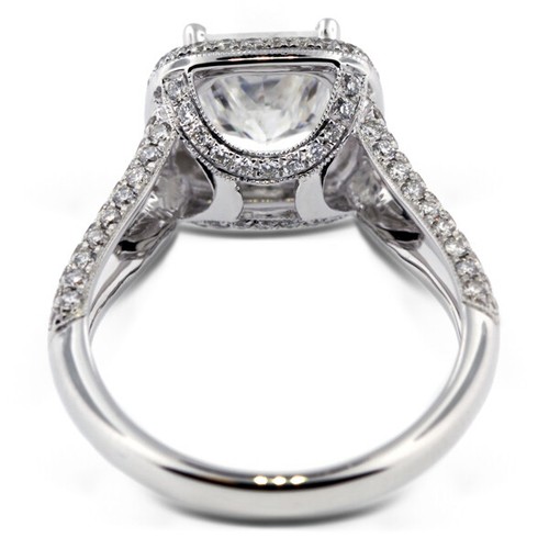 3.1 CTW NATURAL DIAMOND G/VS1 PRINCESS CUT 18K WHITE GOLD PRONG HALO ACCENT RING - Picture 9 of 17