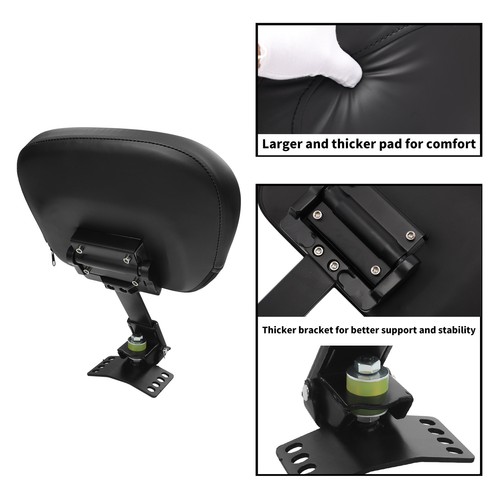 Respaldo de conductor ajustable adecuado para Harley Touring 97-23 asientos ranurados de una sola pieza - Imagen 12 de 12