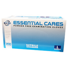 200 pcs Nitrile Disposable Exam Gloves Powder-Free, Large, 3.5mil, ECS