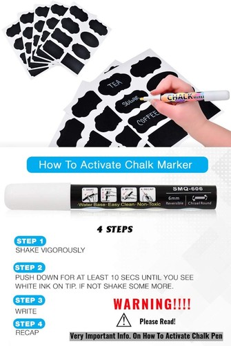 Chalkboard Labels With Pen 250 Premium Reusable Stickers Pantry For Storage Jars - Picture 11 of 24