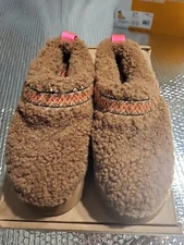 UGG Tazz Chestnut Suede Leather Platform Braid Platform Women's Slippers