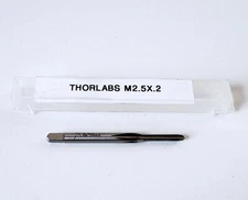 THORLABS M2.5 X .2 NS D2 Plug Tap 3 Flute HSS 1/2" Thread Length 1-7/8" OAL USA