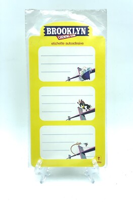 VINTAGE 80s BROOKLIN HAPPYDENT CHEWING GUM 6 Adhesive Labels # NEW PM