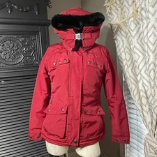 Wellensteyn Parka Esquire Jacket Red Faux Fur Trim Removable Hood S