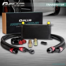 19 Row AN10 Universal Performance Aluminum Engine Oil Cooler Filter Adapter Kit