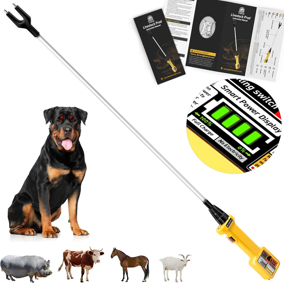 Cattle Prod for Dogs, Power Display Cattle Prod Livestock, LED Light