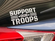 Support Our Troops -white- Vinyl Decal Indoor Outdoor Sticker. Choose Size
