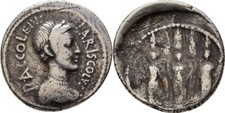 R&Ouml;MISCHE REPUBLIK 43-42 P. Accoleius Lariscolus  Denar Original M&uuml;nze #LXS220