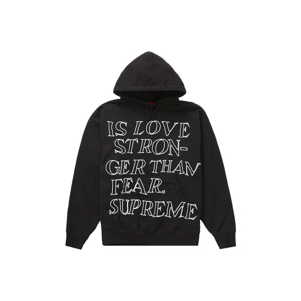 Sweat à capuche Supreme « Stronger Than Fear » (noir XL) ? RARE ! NEUF !