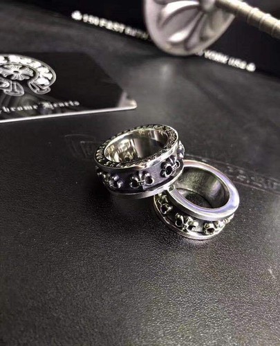 Auténtico anillo rodante cromado corazón punk plata - Imagen 2 de 5