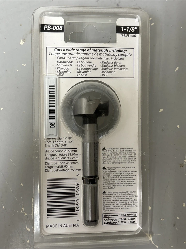 Freud PB-008 Shear Serrated Edge Forstner Drill Bit 1-1/8 In. X 3/8 In. Shank  - Image 3 of 4