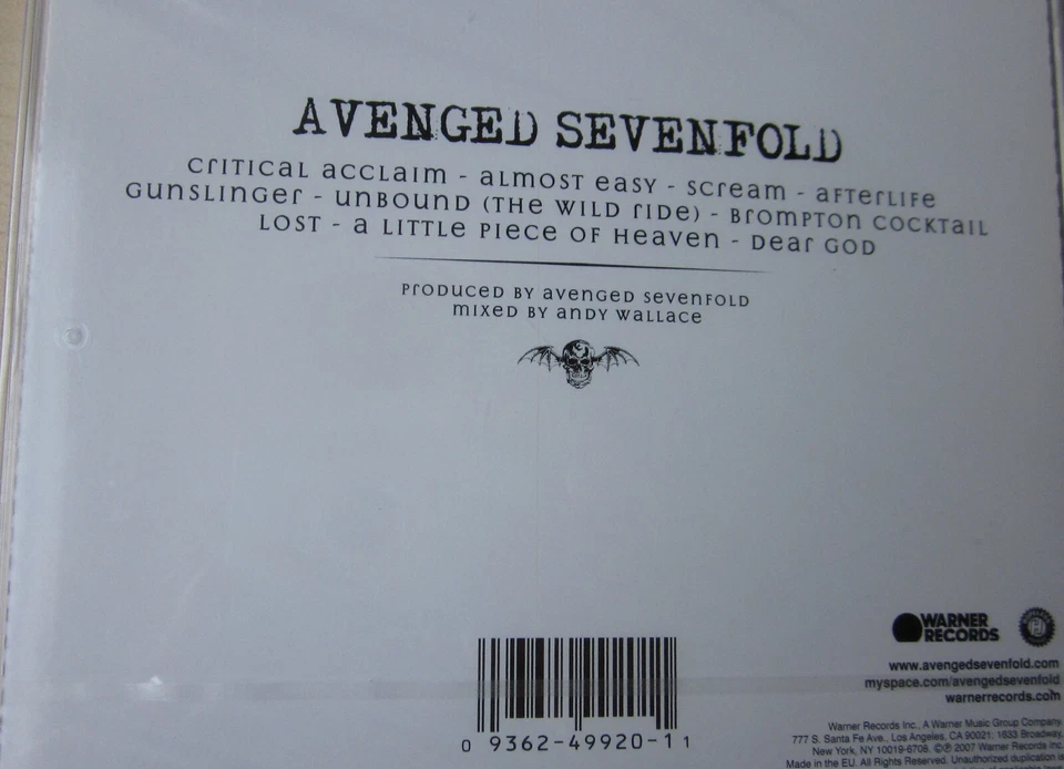 Avenged Sevenfold (CD Album 2007) NEU OVP in Folie (Warner Records) - Bild 2 von 2
