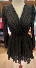 Love Shack Fancy Milena Dress Black Size S NWT