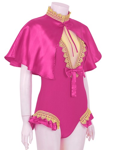 Women Adult Halloween Circus Trapeze Artist Costume Cosplay Outfit Set with Cape - 第 19/27 張圖片