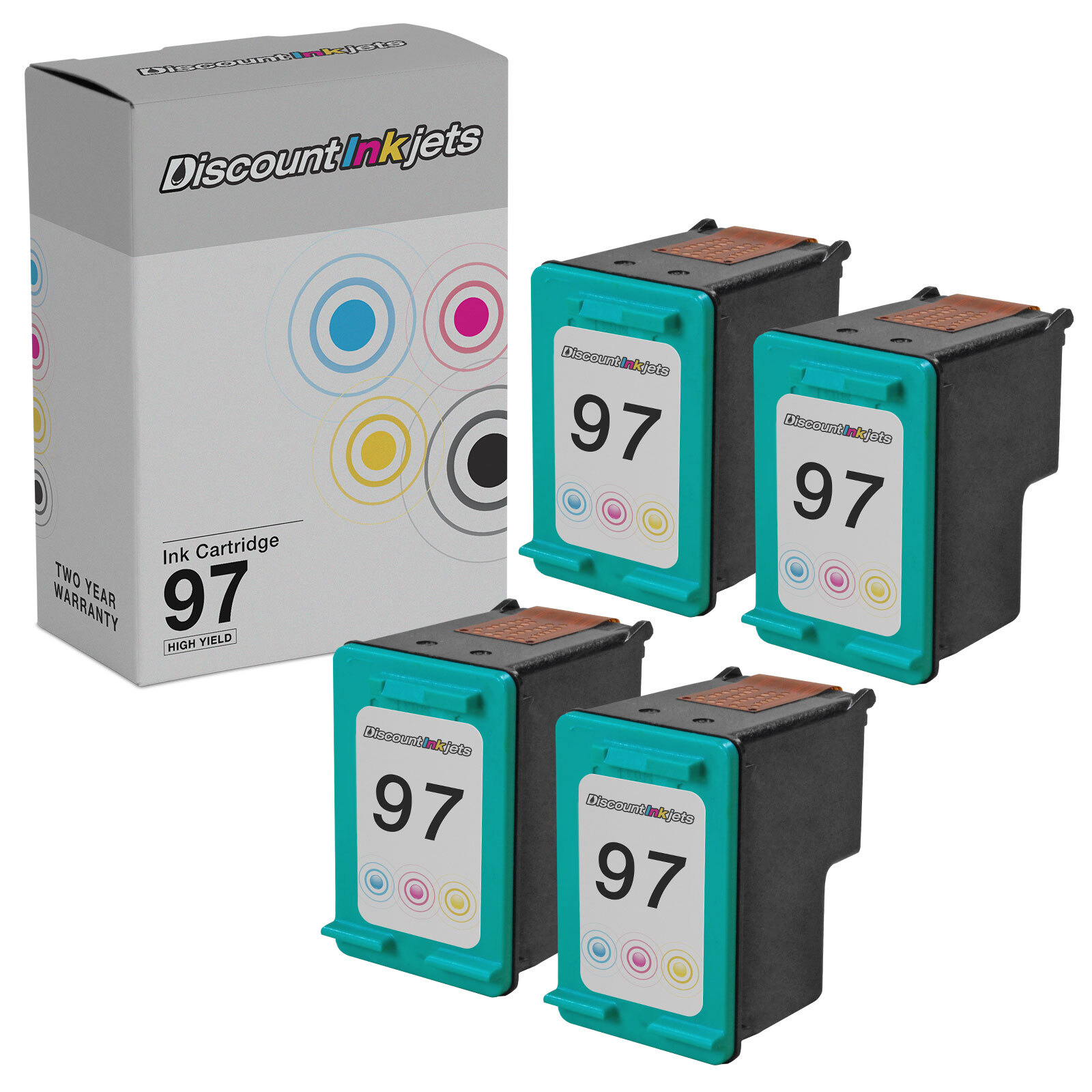 4PK DI TriColor Ink Replacement for HP 97 DesignJet 5940 5940xi Deskjet 5740 460