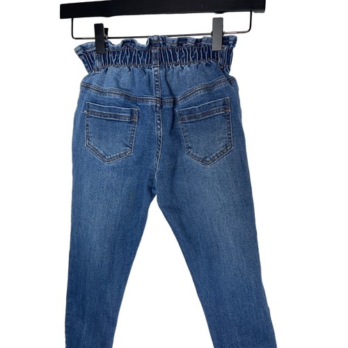 Mayoral Jeans Girls Sz 8 Kids Straight Leg Denim Pants Embroidered Flowers Blue - Picture 6 of 13