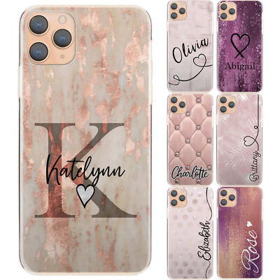 Personalisierte Handy Hülle für Samsung A52/A32 Initiale Rosa Marmor Hard Cover