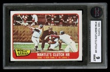 1965 TOPPS 134 MICKEY MANTLE KSA 9 HQ CENTERED CLUTCH HOME RUN 1964 WORLD SERIES
