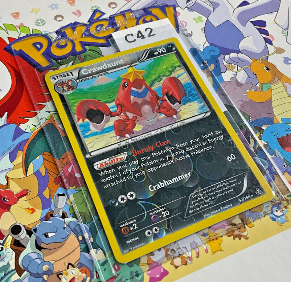 Crawdaunt 92/160 | Primal Clash Reverse Holo Pokemon Card | NM/LP (C42)