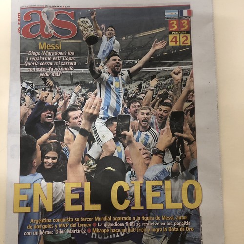ARGENTINA v FRANCE- 18/12/2022 WORLD CUP FINAL - NEWSPAPERS MARCA - AS - Picture 2 of 5
