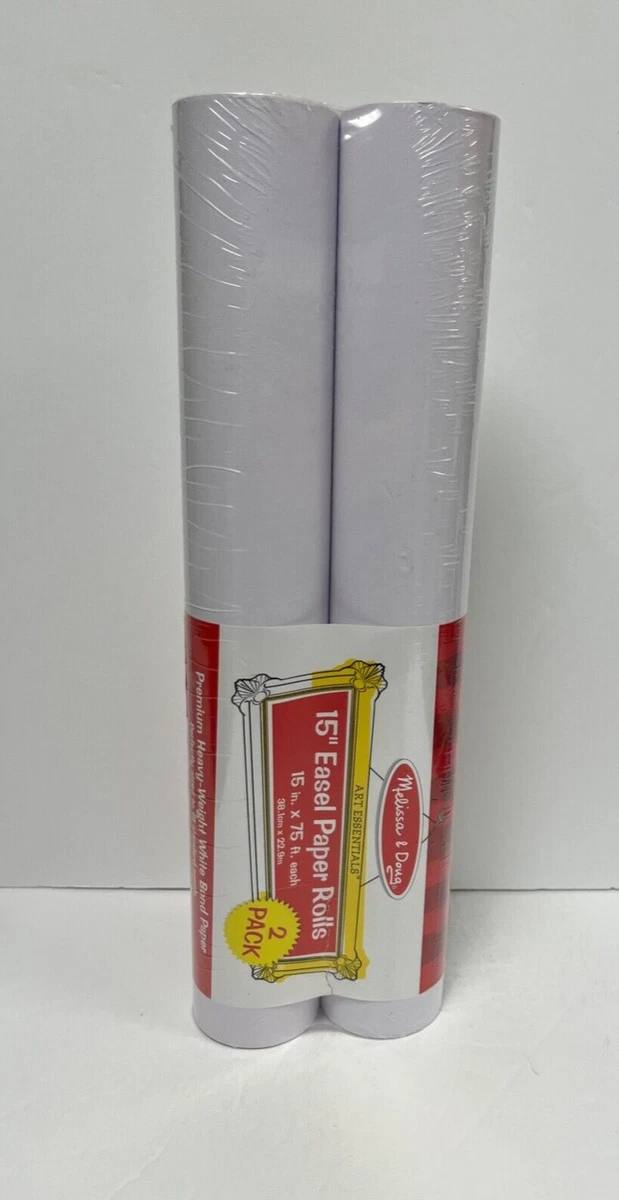 Set of 2 Melissa & Doug White Easel Paper Roll 15 x 75' Premium Heavy  Weight