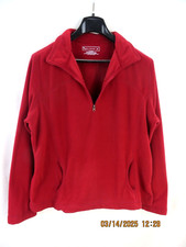 TEK GEAR SZ XL 100 Polyester Red 1/4 Zipp Soft Thin Fleece Sweatshirt Pullover