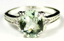 925 Sterling Silver Ladies Ring, Green Amethyst, SR136