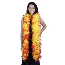Chandelle Feather Boas Fluorescent Yellow  Pink 7.5" Tipped Costume